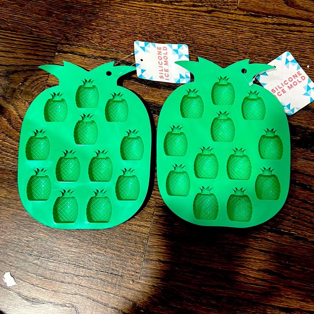 NWT set of two pineapple silicon ice molds.